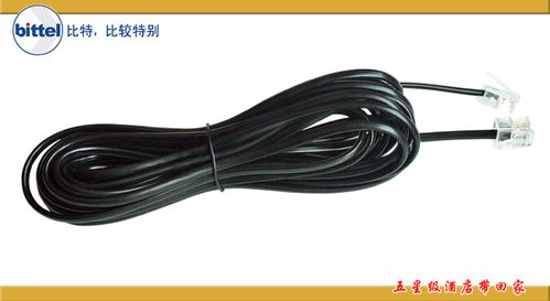 全新纯铜2芯电话线 双rj11水晶头电话直线 线长4.58m